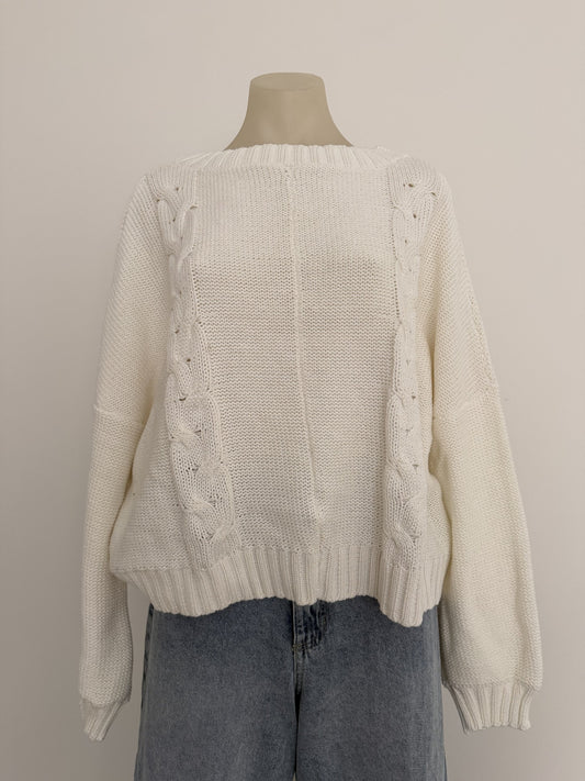 Oversized Cable Crew Neck