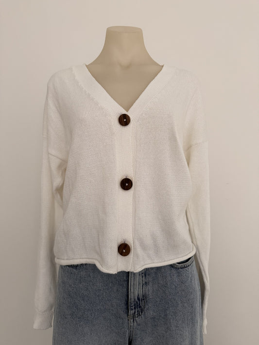 Lightweight raw hem cardi